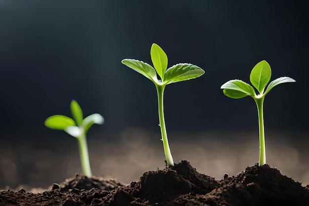 Foto een groep planten met onderaan de woorden 