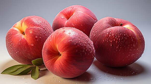 Een groep rode appels op een tafel met waterdruppels.