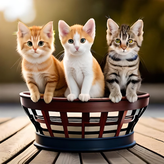 Een groep schattige kittens knuffelde samen in een gezellig dekenfort