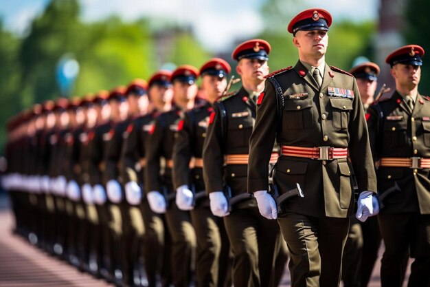 Een groep soldaten met de letters op hun uniform