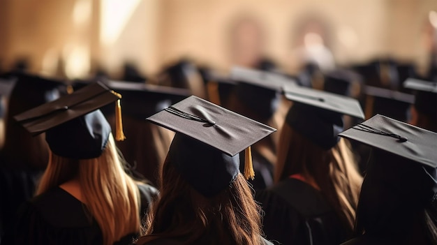 Een groep studenten tijdens een diploma-uitreiking