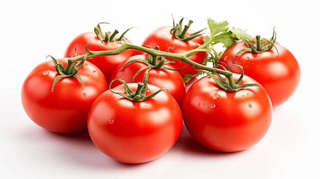 Een groep Tomaten op een witte achtergrond