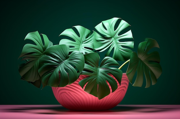 een groep tropische monstera bladeren