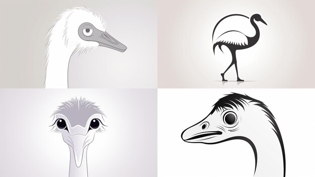 Een groep vogels met verschillende gezichten.