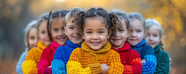 Foto een groep vrijwilligers die ondersteuning bieden aan behangpapier