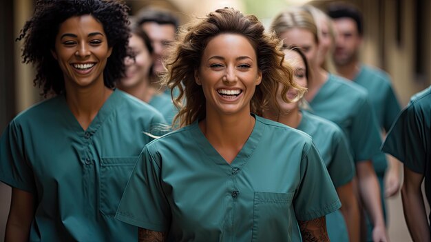 Foto een groep vrouwen die samen glimlachen en lachen