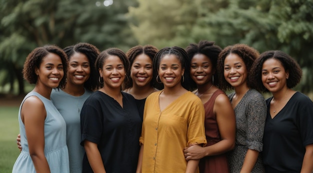 Foto een groep vrouwen poseert voor een foto