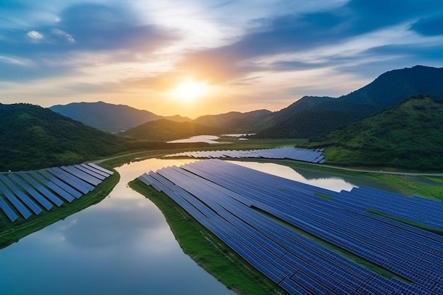 een groot aantal zonnepanelen in een veld