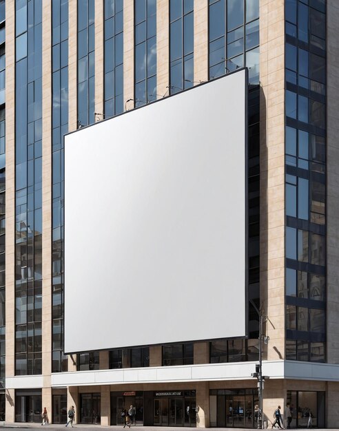 een groot billboard is aan de zijkant van een gebouw