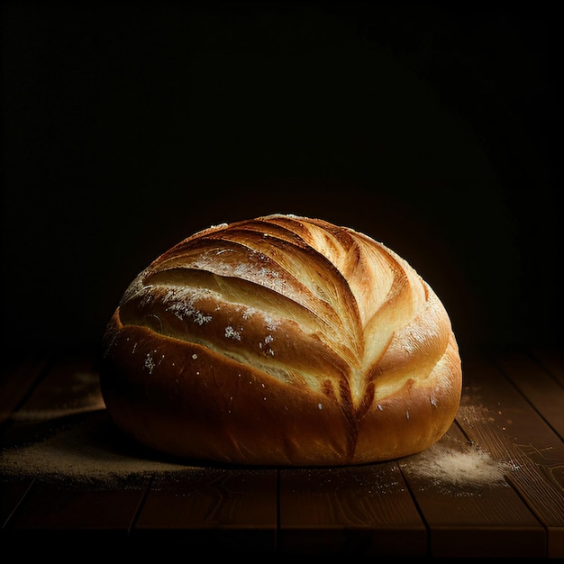 Een groot brood op tafel