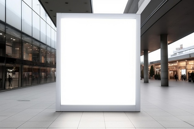 Een groot led-reclamebord met bovenaan een wit licht