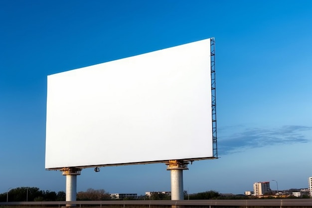 Een groot wit reclamebord met het woord