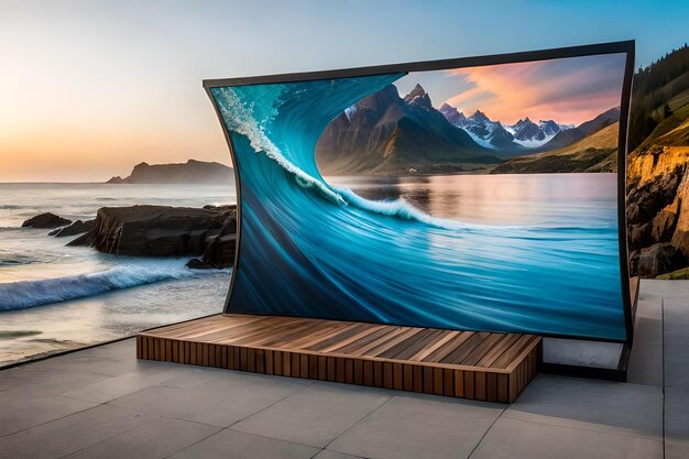 Een grote flatscreen-tv die te zien is