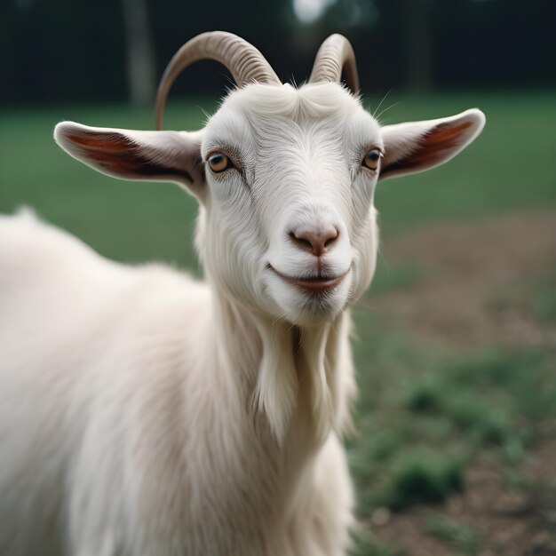 Foto een grote kudde geiten die op een boerderij grazen