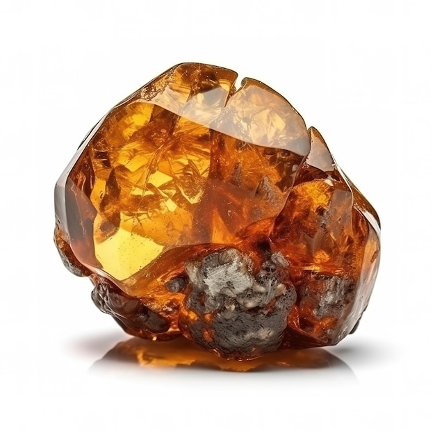 Een grote oranje en zwarte rots met een groot stuk rots.