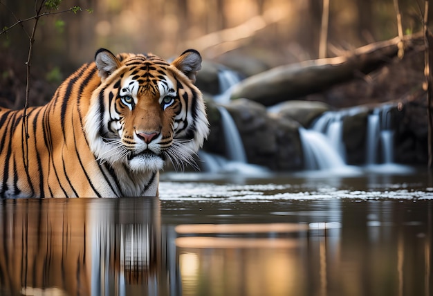 een grote tijger in de rivier