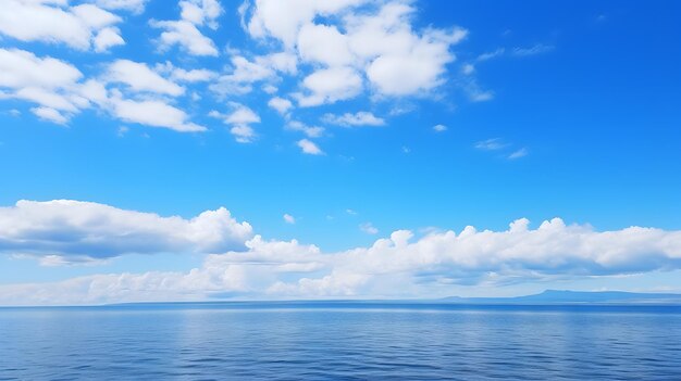 Een grote watermassa met wolken in de lucht Generatieve AI