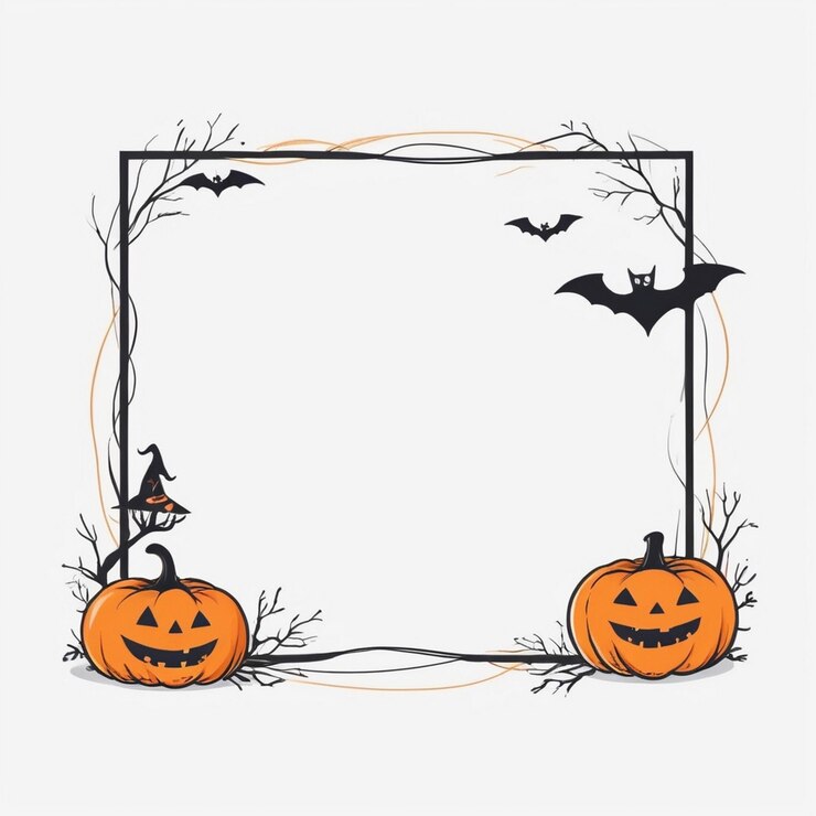 Foto een halloween foto met pompoenen en vleermuizen erop
