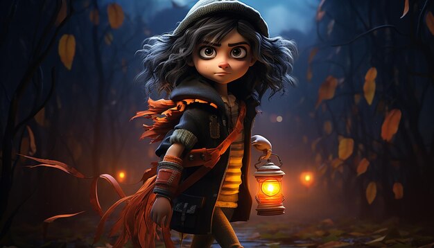 Een Halloween personage als een Pixar personage Epic detail Cinematic