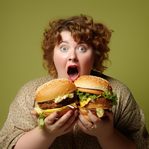 Een hamburger eten van internationale mensen Genatieve AI