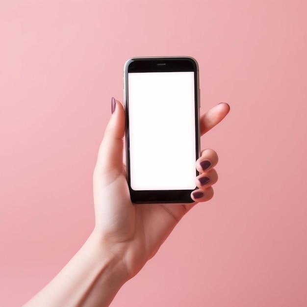 Een hand die een telefoon vasthoudt met een wit scherm waarop staat 'ik ben geen telefoon'