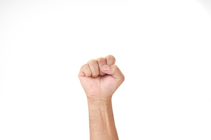 Een hand greep in zijn vuist