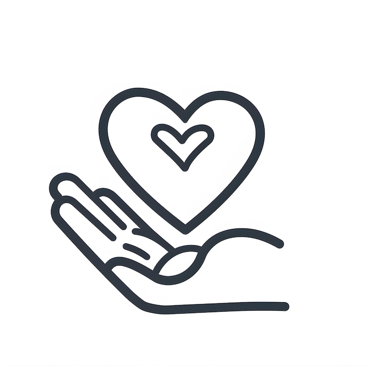 Foto een hand met een hart erin.