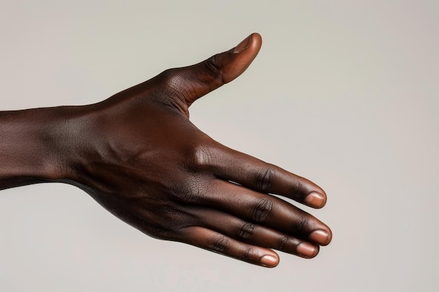 Foto een hand met een vuist van de duim en wijsvinger