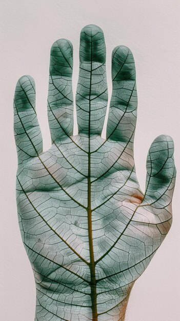 Een hand wordt getoond met een bladgroene stengel