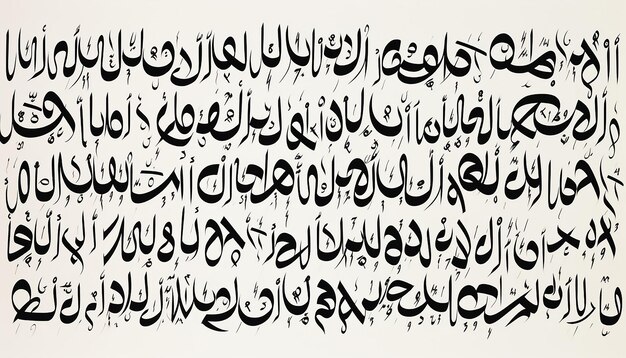 Foto een handschrift van twintig woorden arabische taal witte achtergrond