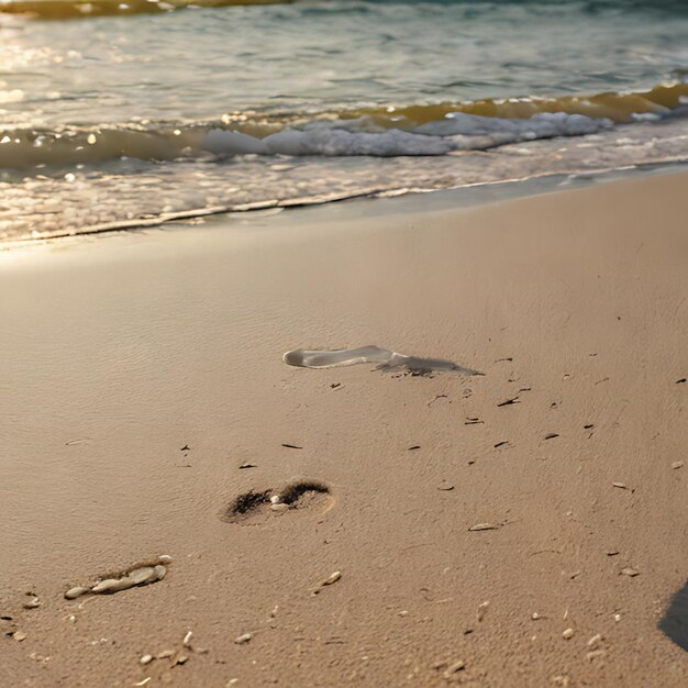 Foto een hart en een brief in het zand op een strand