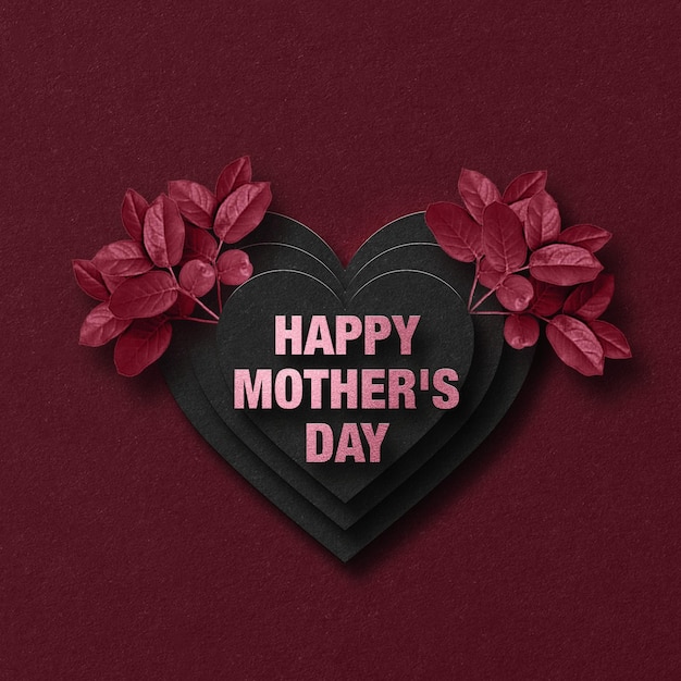 Foto een hartje met de woorden happy mother's day erop