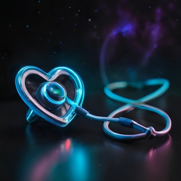 Foto een hartvormig apparaat met een touw er aan bevestigd