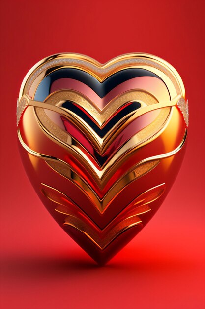 Een hartvormig juweel met kant accenten op een schoon reflectief oppervlak Generatieve AI_15