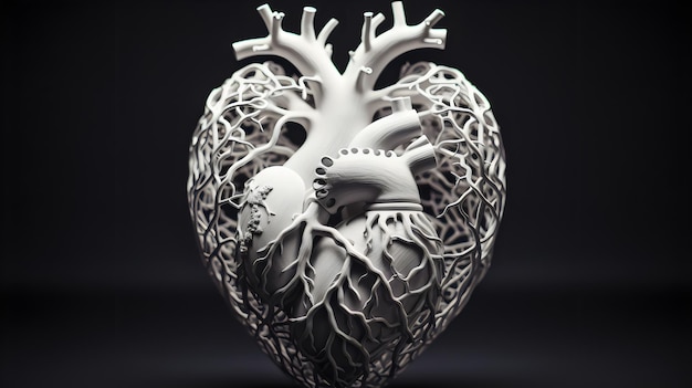 Een hartvormig object met het woord "hart" erop.