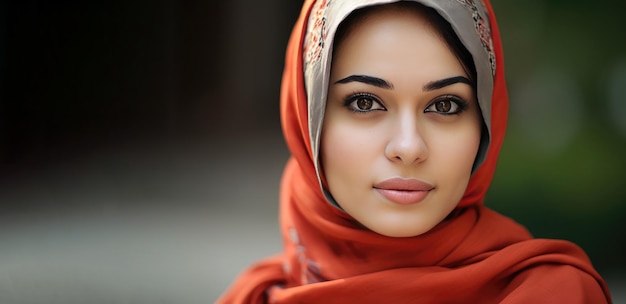 Een heel mooie jonge vrouw met een hijab die haar hoofd bedekt Generatieve AI