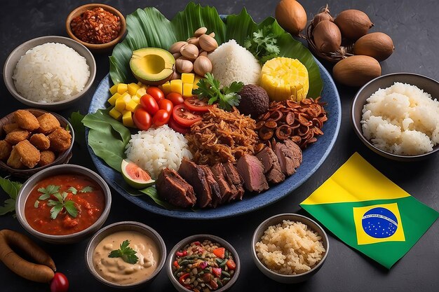 Foto een heerlijk assortiment braziliaans eten.