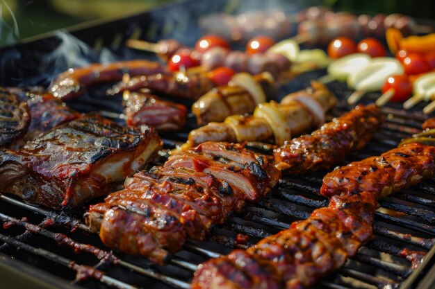 Een heerlijke barbecue buiten op een zonnige dag.