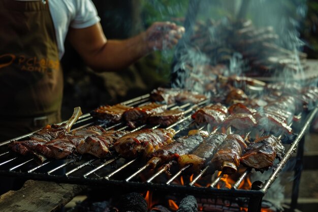 Een heerlijke barbecue buiten op een zonnige dag.