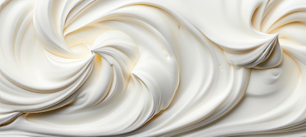 Een heerlijke close-up van romige vanille yoghurt met een witte achtergrond in een boeiend topbeeld