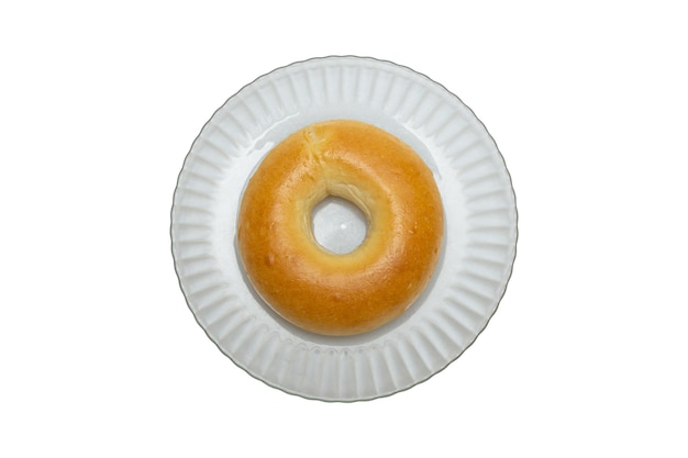 Een heerlijke eenvoudige bagel geserveerd in een kom