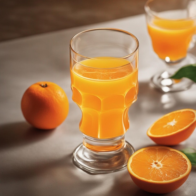 Een heerlijke fotografie van het jus d'orangeglas