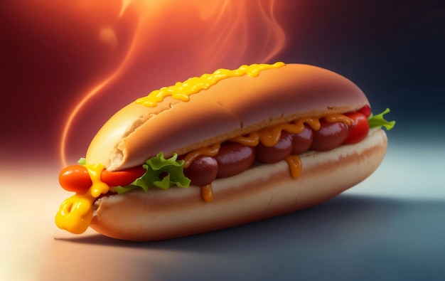 Een heerlijke hotdog Generatieve AI illustratie