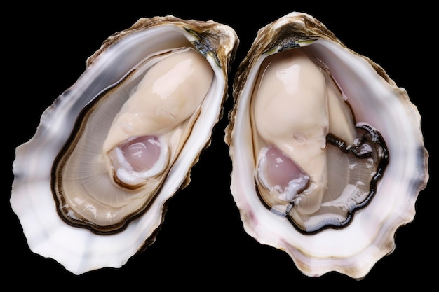 Een heerlijke voedingscompositie met sappige oesters Gourmet foto's van zeevruchten te zien