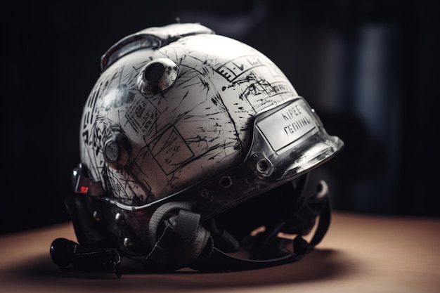 Een helm met de woorden luchtmacht erop