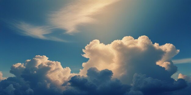 een hemel met wolken en de zon schijnt door de wolken