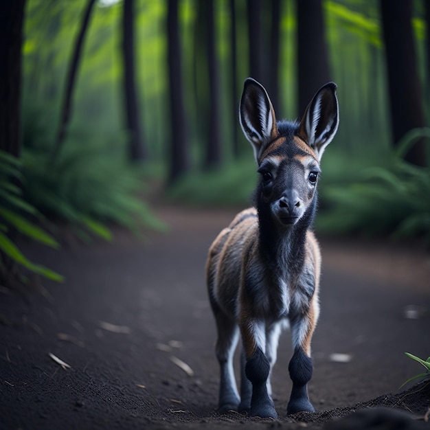 Een hert dat in het bos staat