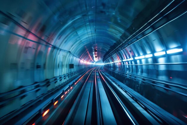 Een hogesnelheidstunnel futuristische treinen die door snellen ingenieurs testen sporen magnetische levitatie technologie in actie