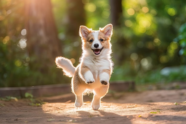 Een hond die op vuil loopt