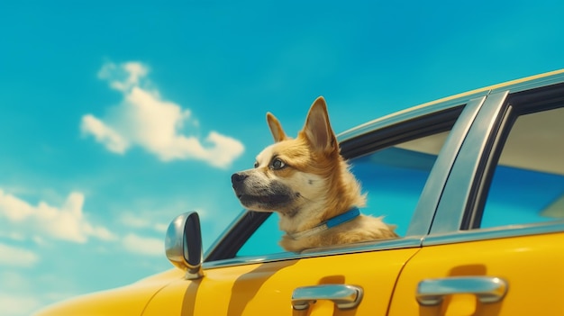 Een hond in de auto generatieve ai